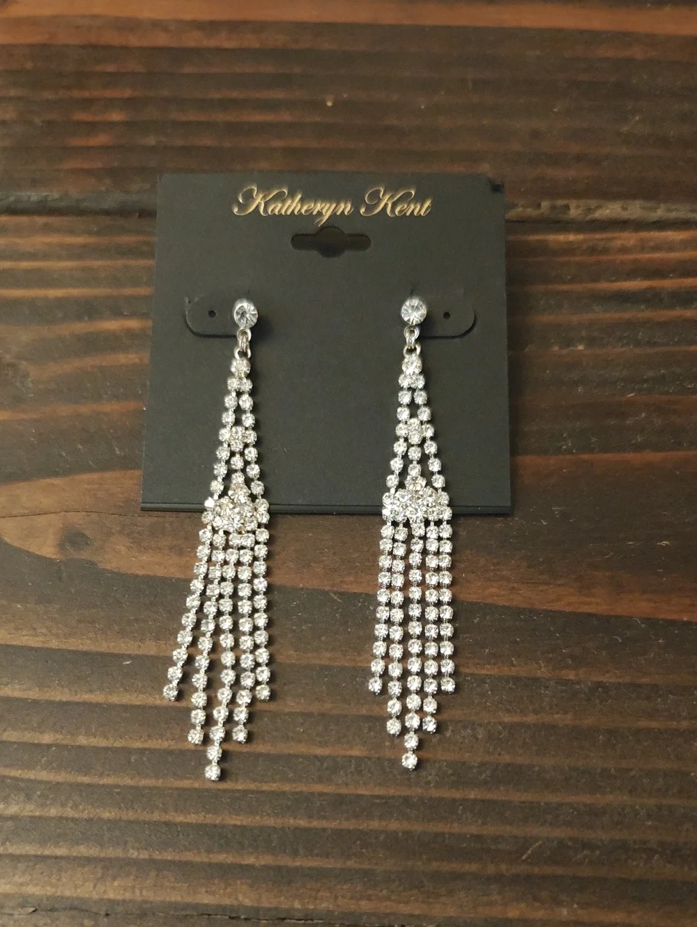 Silver Crystal Tassel Drop Earrings D02 6721